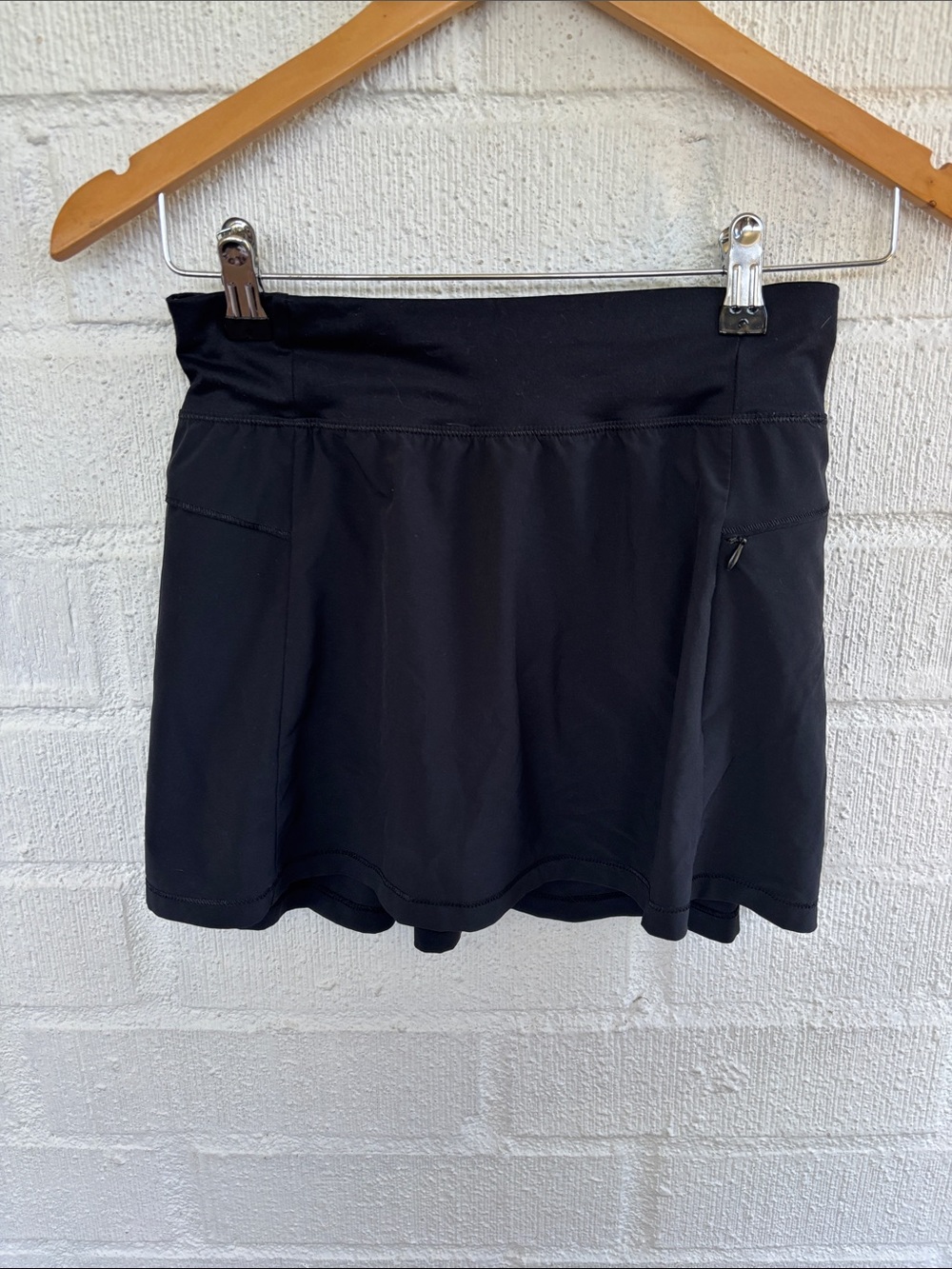 All In Motion Black Athletic Skirt with Zippered Side Pocket Skort sz L/10/12
